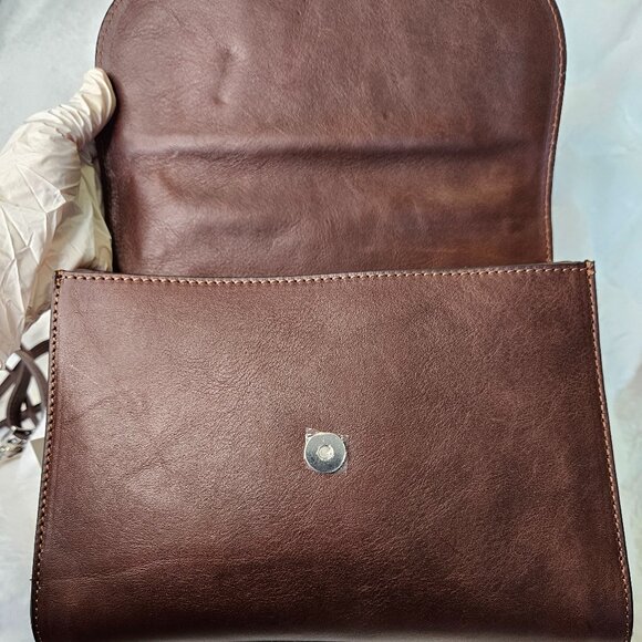 NWT Authentic I Medici Firenze Italian Leather Satchel Top Handle Bag Brown - Picture 16 of 17